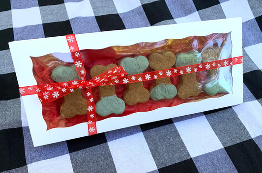 Christmas Present Dog Cookie Bones